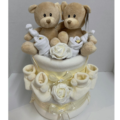 Twins Unisex Nappy Cake