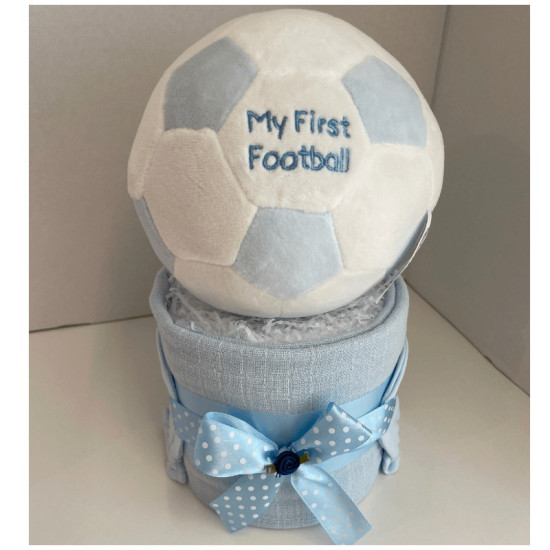 Blue Football Nappy Cake