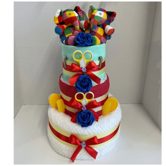 Elmer Twins Nappy Cake