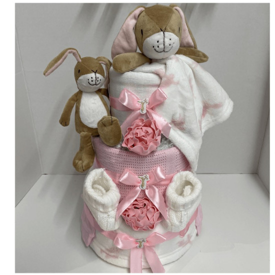 Pink Comforter Nappy Cake