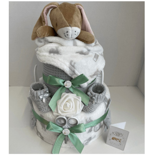Hare Comforter Nappy Cake