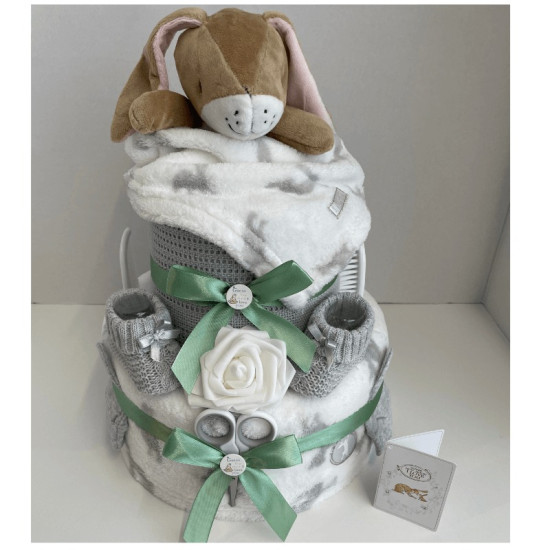 Hare Comforter Nappy Cake
