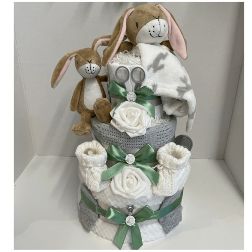 Grey Comforter Nappy Cake