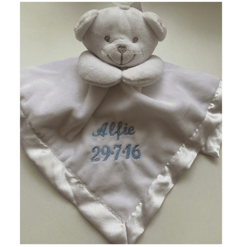 Personalised White Teddy Comforter