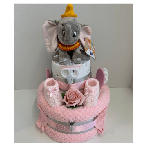 Dumbo Pink Nappy Cake