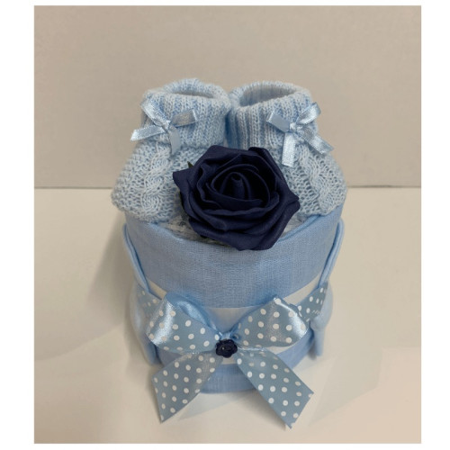 Blue Booties Nappy Cake