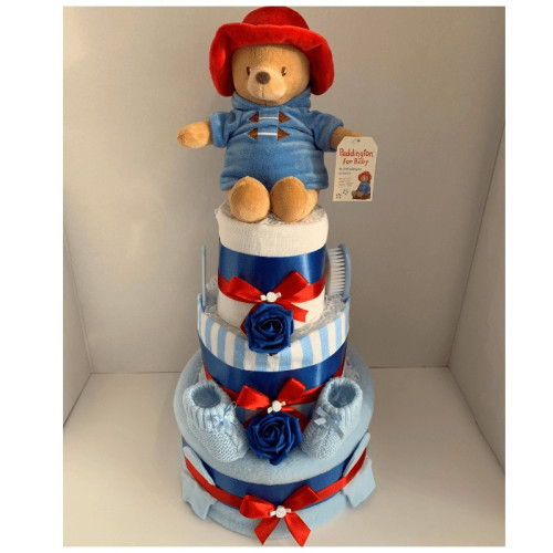 Blue Paddington Nappy Cake