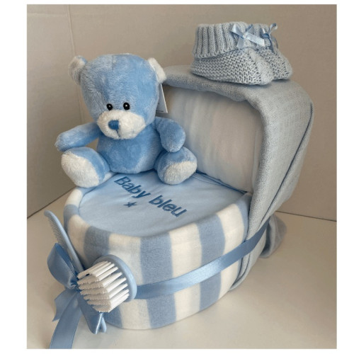 Blue Nappy Cake Crib