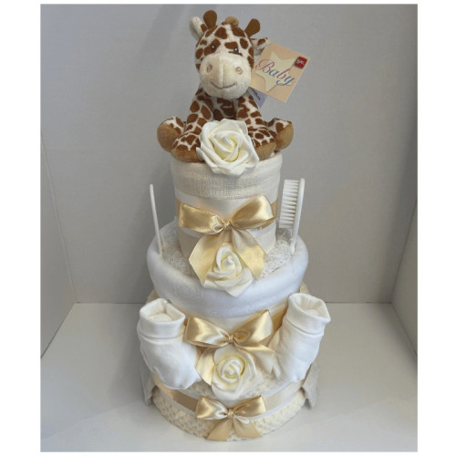 Giraffe Rattle Nappy Cake