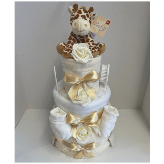 Giraffe Rattle Nappy Cake