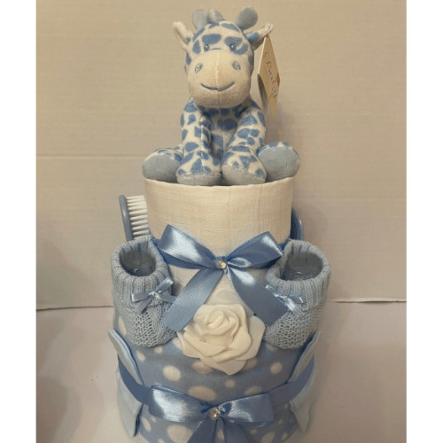 Blue Safari Nappy Cake