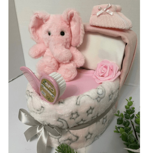 Pink Elephant Nappy Crib