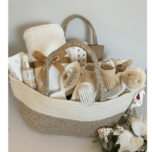 Beige Filled Nappy Caddy