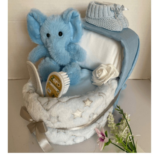 Blue Elephant Nappy Crib