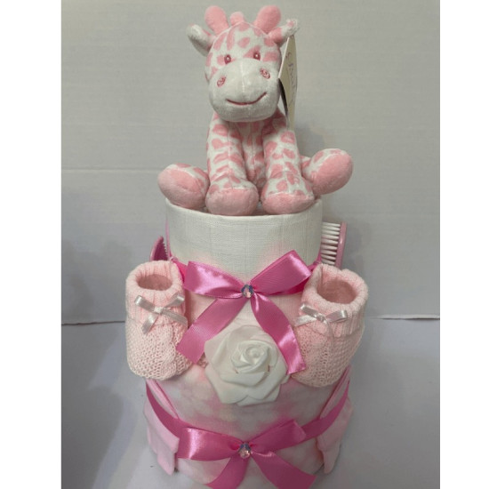 Pink Safari Nappy Cake