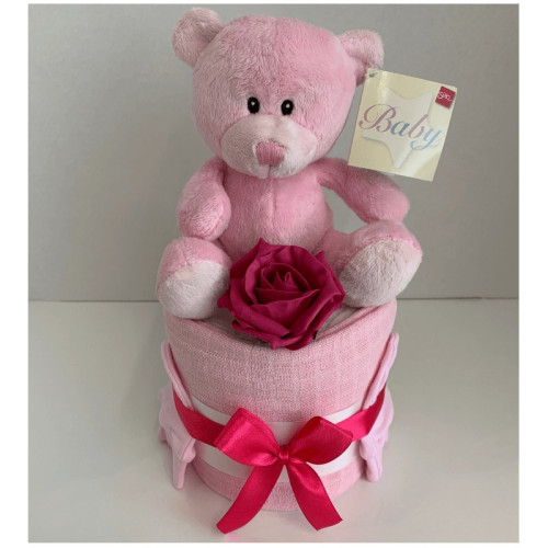 Mini Nappy Cake Pink Ted