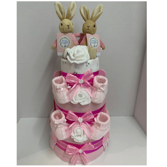 Flopsy Bunny Twins Nappy Cake