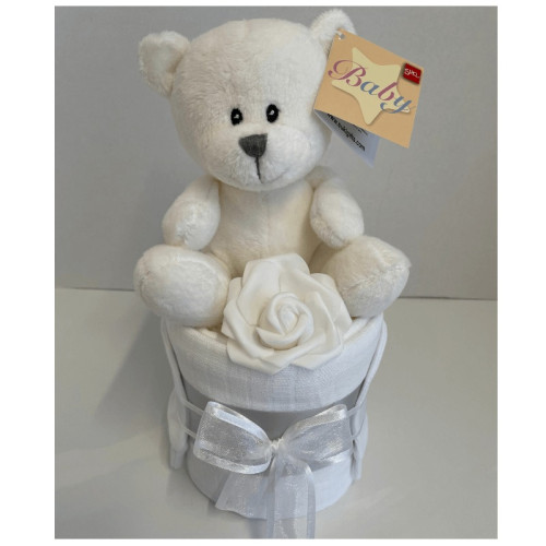 Mini Nappy Cake White Ted