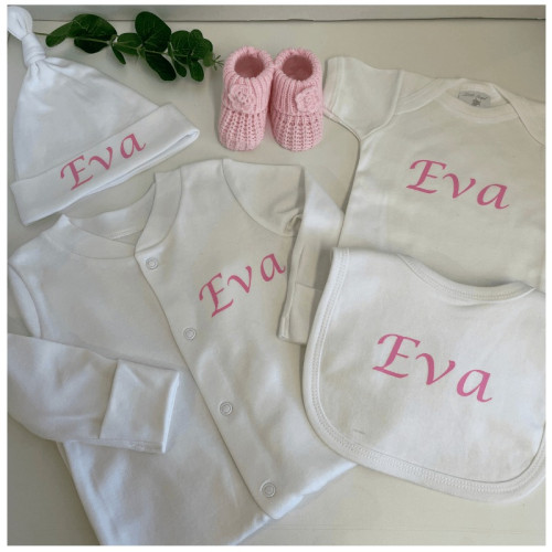 Personalised Pink Layette Set