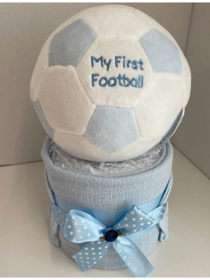 Blue Football Nappy Cake