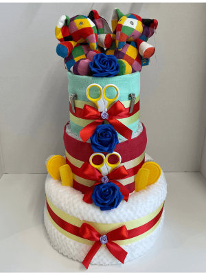 Elmer Twins Nappy Cake