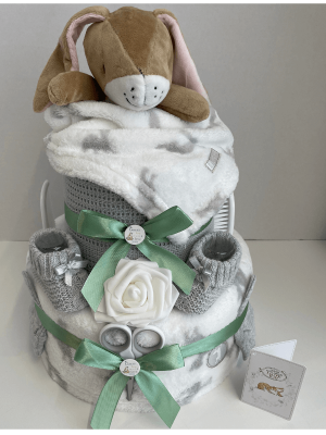 Hare Comforter Nappy Cake