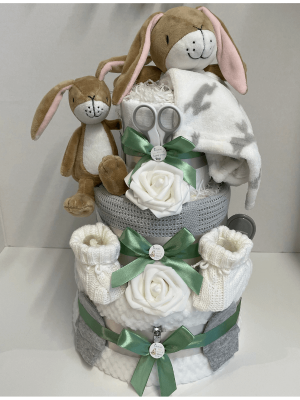 Grey Comforter Nappy Cake