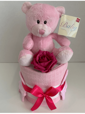 Mini Nappy Cake Pink Ted