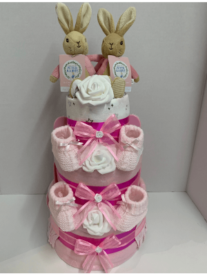 Flopsy Bunny Twins Nappy Cake