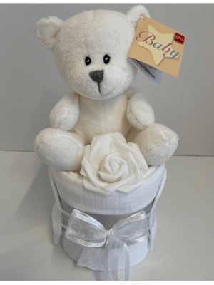 Mini Nappy Cake White Ted