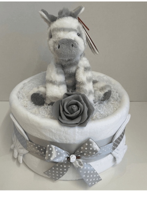 1 Tier Zebra Nappy Cake