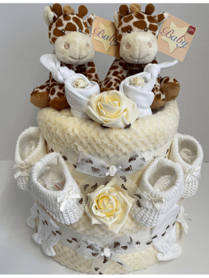 Twins giraffe nappy Cake