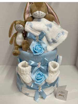 Blue Comforter Nappy Cake