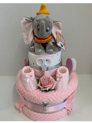 Dumbo Pink Nappy cake