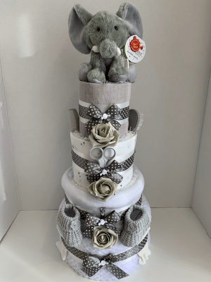 Deluxe Elephant Nappy Cake