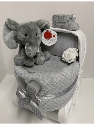 Elephant Pram Nappy Cake