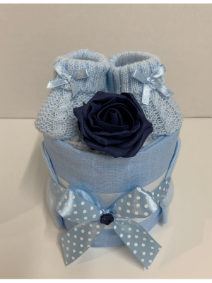 Blue Booties Nappy Cake
