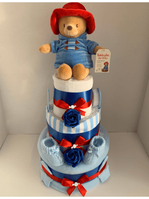 Blue Paddington Nappy Cake