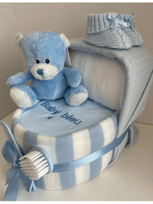 Blue Nappy Cake Crib