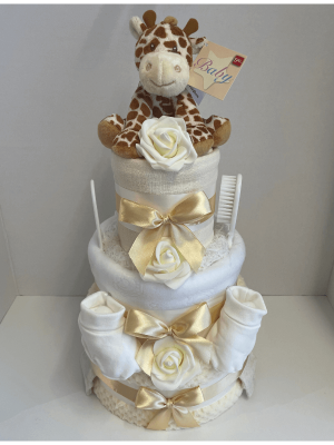 Giraffe Rattle Nappy Cake