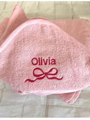 Personalised Pink Hooded Towel