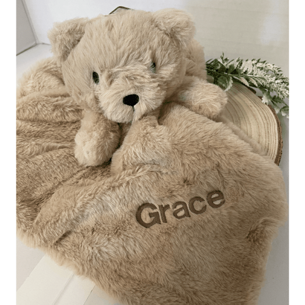 Fur Teddy Bear Comforter in beige