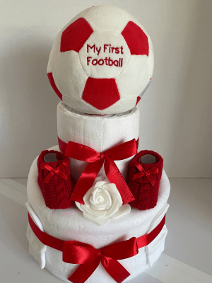 Red Football Nappy Cake