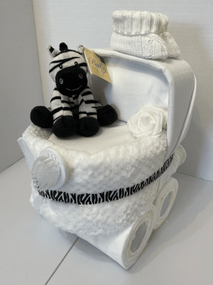 Zebra Nappy Cake Pram