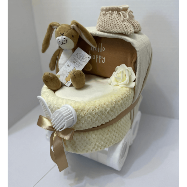 Nappy Cake Pram Cream Rabbit