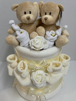 Twins Unisex Nappy Cake