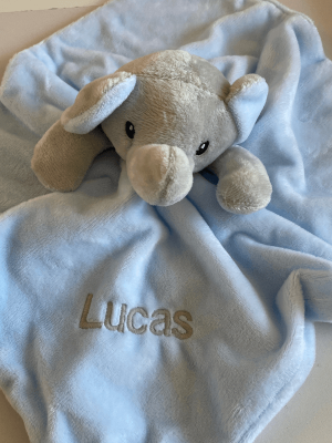 Personalised Blue Elephant Comforter
