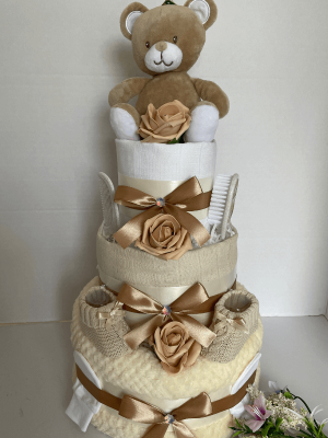 Brown Bear Nappy Cake