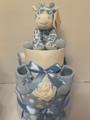 Blue Safari Nappy Cake