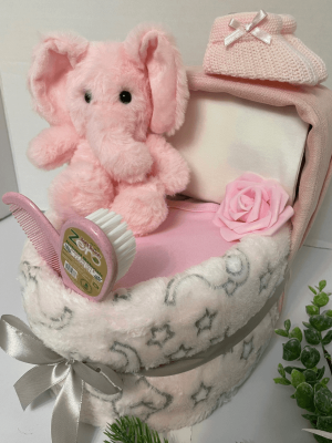 Pink Elephant Nappy crib